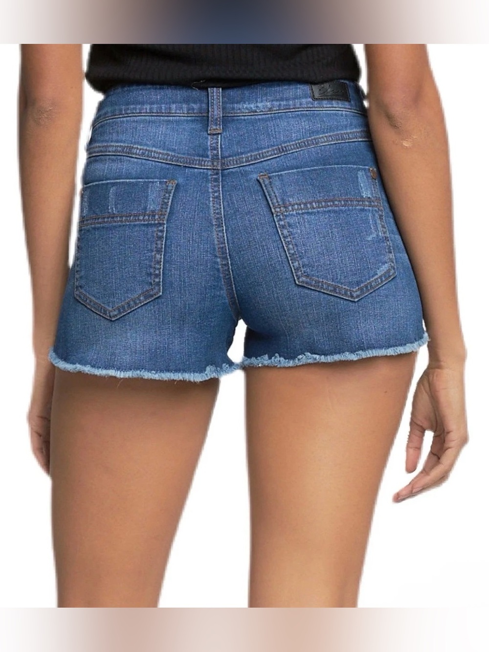 Elan Distressed Mid Rise Short - Denim. NWT Size (M) Medium - Picture 2 of 10